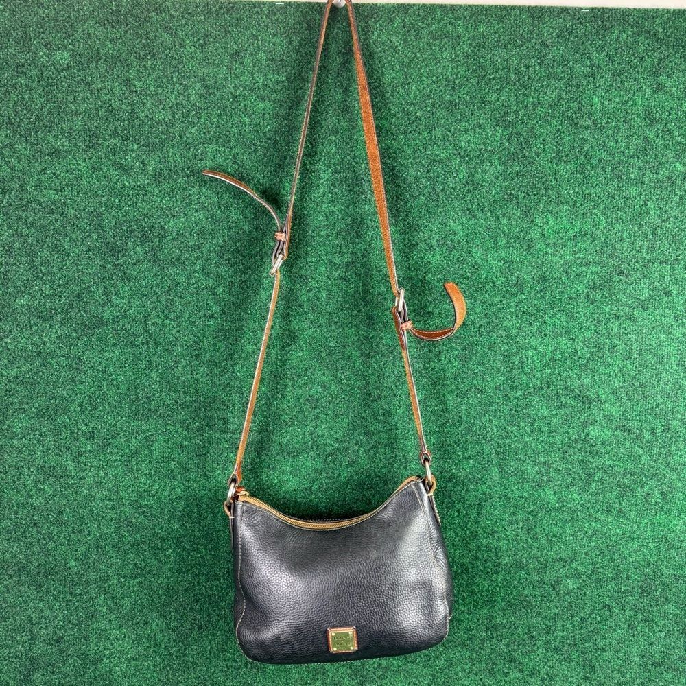 Dooney & Bourke Pebble Grain Small Hobo Black Red Handbag Purse Leather